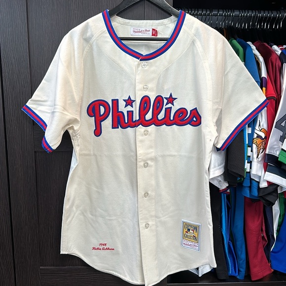 Richie Ashburn Philadelphia Phillies Mitchell & Ness 1948 Authentic MLB Jersey - Picture 1 of 6